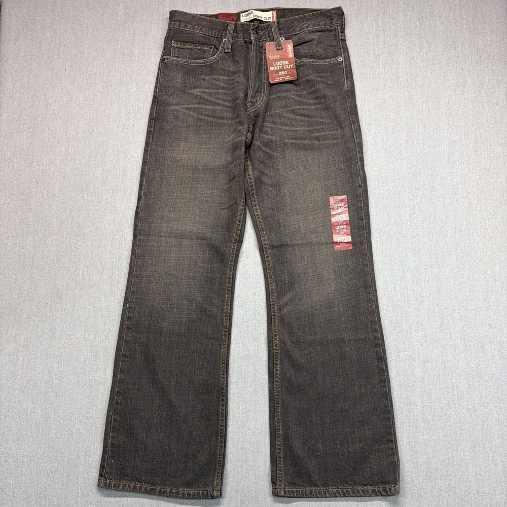 VTG Levi's 567 Loose Boot Cut Black Jeans Men's 31x32 (Fits 32x31) DEADSTOCK